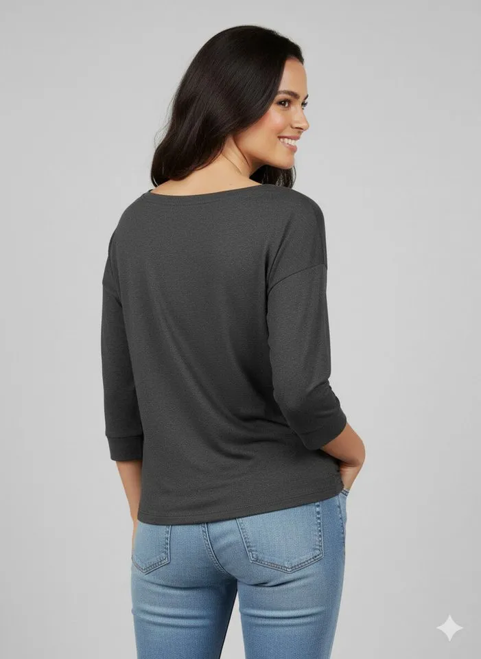 ragwear ragwear 3/4-Arm-Shirt SHIMONA O mit 3/4 Ärmel, Grau, – Produktbild 2 von 3