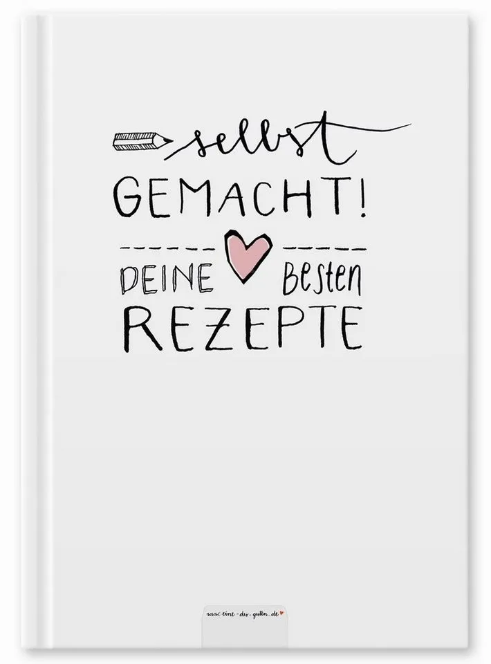 Eine der Guten Verlag Notizbuch Rezeptbuch zum Selberschreiben - selbst gemacht!, DIY Kochbuch Weiß, kreatives Geschenk, Premium Hardcover, 17x24 cm, Rosa|weiß, – Produktbild 2 von 5