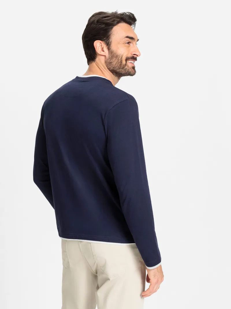 Catamaran Langarmshirt marine + anthrazit, Marine + anthrazit, – Produktbild 2 von 3