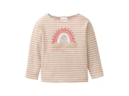 People Wear Organic People Wear Organic Langarm-Shirt taupe geringelt 122/128 – Produktbild 1 von 1