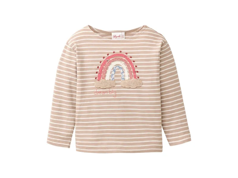 People Wear Organic People Wear Organic Langarm-Shirt taupe geringelt 98/104, Natur, – Produktbild 1 von 1
