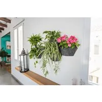 CitySens CitySens 6er-Pack Wand-Blumentopf mit Textilbezug und automatische Bewässerung, Schwarz, – Produktbild 1 von 1