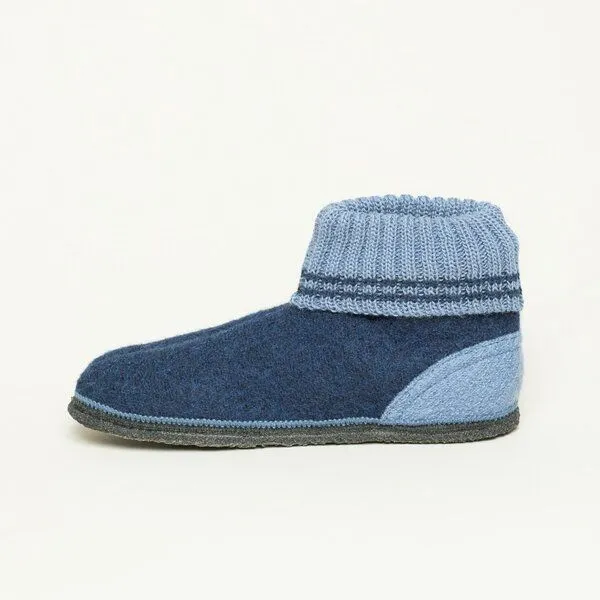 Kitz-Pichler Kitz-Pichler Hüttenschuh Ötz - Hausschuh für Damen & Herren aus 100% Schurwolle, Dunkel-blau, – Produktbild 2 von 4