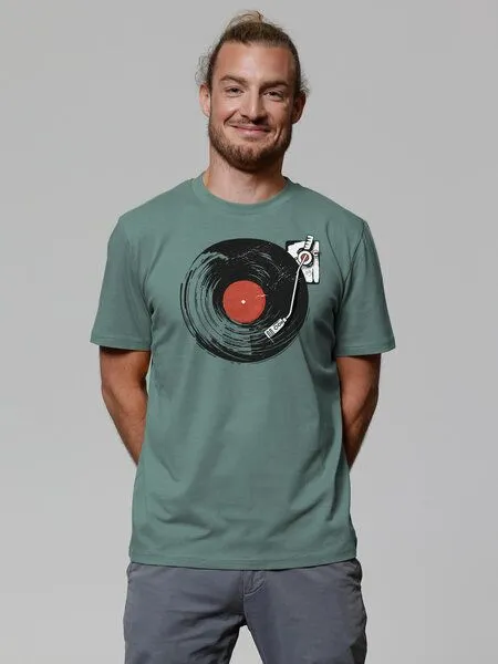 watapparel watapparel T-Shirt Unisex Schallplatte, Green bay, – Produktbild 2 von 4