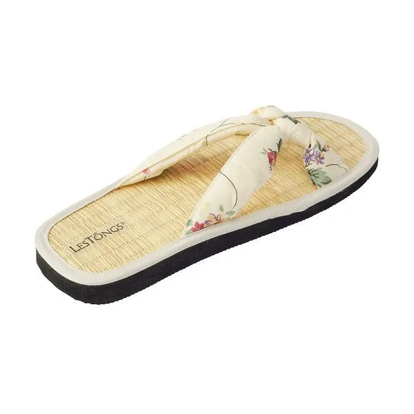 Les Tôngs Les Tôngs Juncus-K Flower Zimtlatschen vegane Zimtsohle Flip Flops, Cremeweiß, – Produktbild 3 von 4