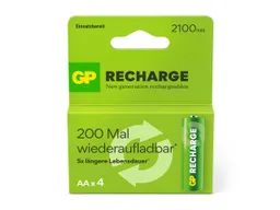 GP Battery 4er-Pack GP Battery wiederaufladbarer Akku NiMH, AA, 1,2 V, 2.100 mAh – Produktbild 1 von 1