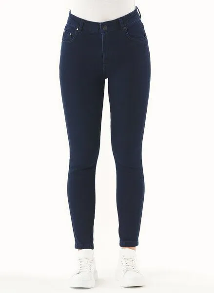 ORGANICATION ORGANICATION High Waist Skinny Jeans aus Bio-Baumwolle, Blau(dark navy), – Produktbild 1 von 4