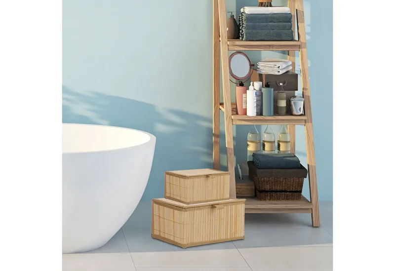 RELAXDAYS RELAXDAYS Aufbewahrungskorb Bambus 2-tlg. Set (2 St., 2er Set), Braun, – Produktbild 2 von 5
