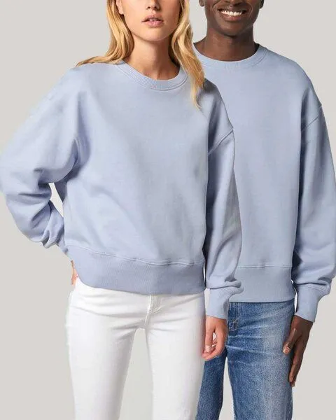 YTWOO YTWOO Lässiges Sweatshirt in Bio-Qualität, Pullover, Sweater, Unisex, Hellblau, – Produktbild 2 von 4