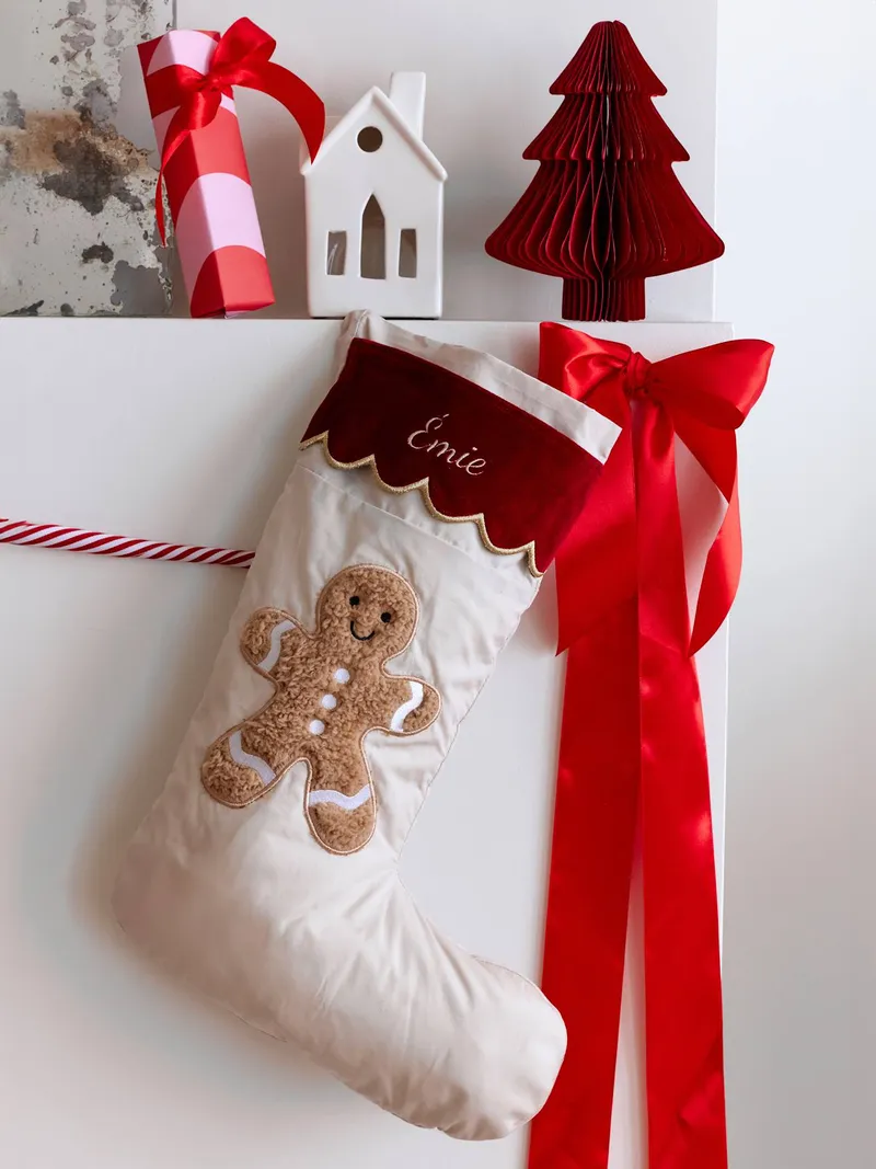 Vertbaudet Weihnachtsstrumpf Lebkuchenmann, Beige, – Produktbild 1 von 2