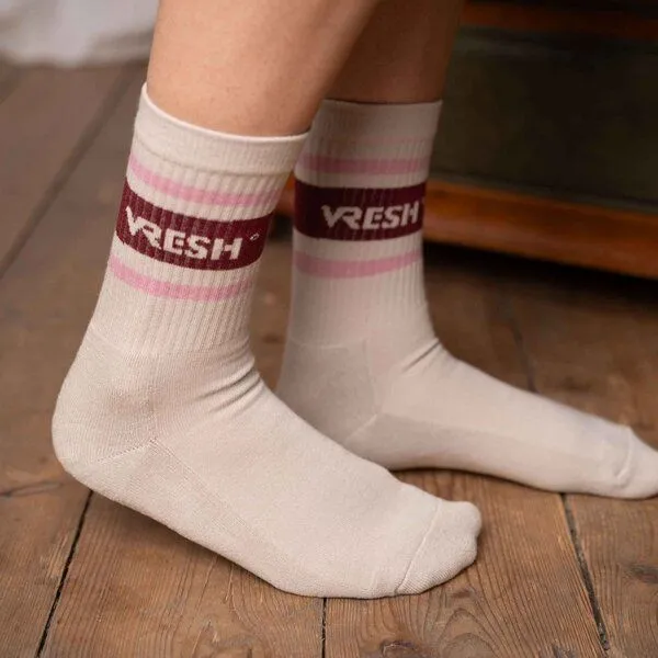 Vresh Clothing Vresh Clothing Varis - Socken aus Biobaumwoll-Mix, Burgundy/rosa, – Produktbild 1 von 4