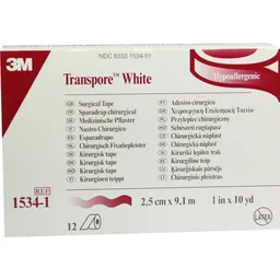 Solventum Germany TRANSPORE White 2,5 cmx9,1 m Rollenpflaster 12 St Pflaster – Produktbild 1 von 1
