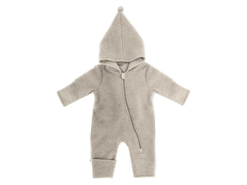 Maximo Baby Overall Bio-Merinowolle (kbT) Wollfleece, beigemeliert 62/68, Braun, – Produktbild 1 von 1