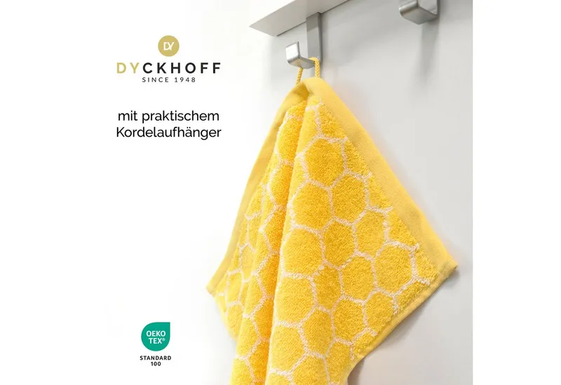 dyckhoff dyckhoff Duschtuch Pure Natural Honey, Frottier (Packung, 1-St), BIO Baumwolle, Gelb, – Produktbild 3 von 3