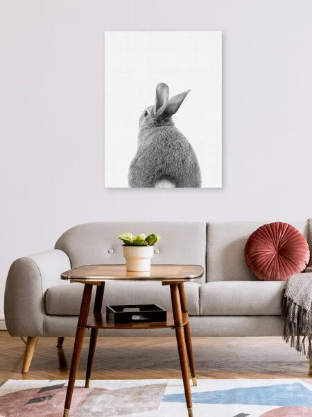 Photocircle Photocircle Poster / Leinwandbild - Rabbit Tail (Black and White) – Produktbild 2 von 4
