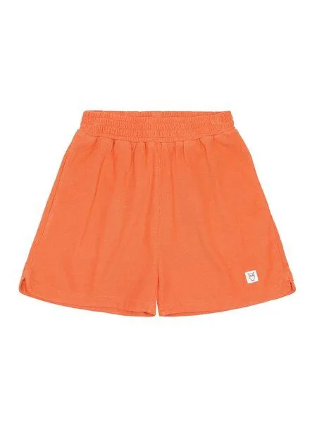 KnowledgeCotton Apparel KnowledgeCotton Apparel Posey Elastic Waist Bouclé Shorts - Damen Kurze Hose aus Bio-Baumwolle, Langoustino (orange), – Produktbild 1 von 2