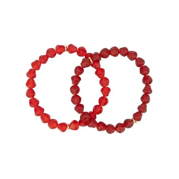 El Puente El Puente Armbänder "Farbschimmer", 2er-Set, Rot, – Produktbild 1 von 1