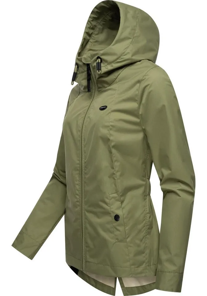 ragwear ragwear Outdoorjacke Monade Übergang stylische Übergangsjacke mit großer Kapuze, Gelb|grün, – Produktbild 3 von 5
