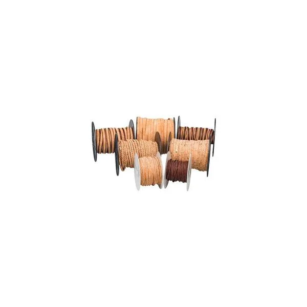 Kork-Deko Kork-Deko Band aus Kork-Stoff | flach 14 mm braun mit beigem Rand | Korkschnur zum Basteln – Produktbild 7 von 8