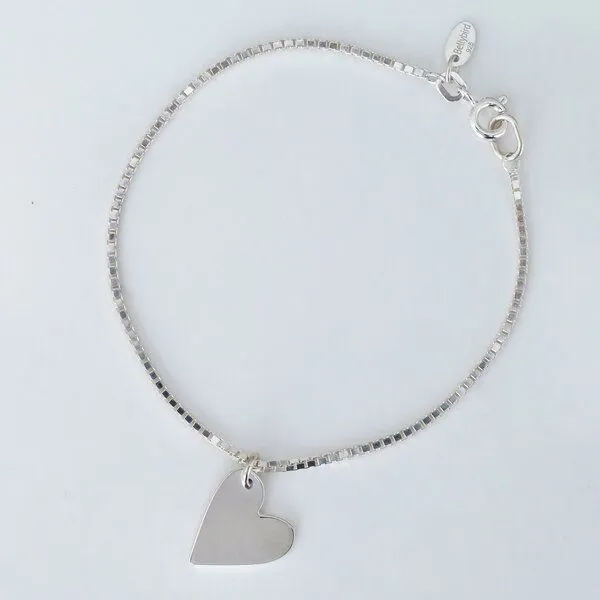 BELLYBIRD Jewellery BELLYBIRD Jewellery Armband - Venezianerkette mit Herzanhänger, 925 Silber, Silber, – Produktbild 1 von 5