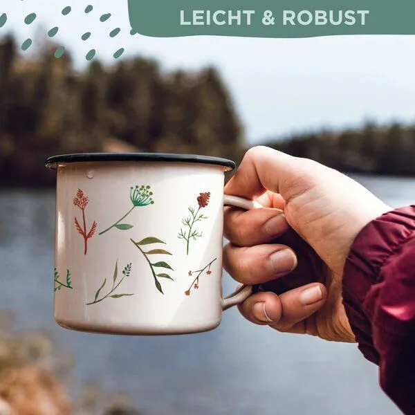 LIGARTI Emaille Tasse – Wildblumendurcheinander – LIGARTI Tiermanufaktur – Produktbild 4 von 4