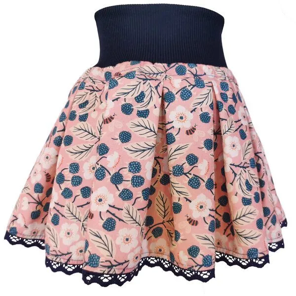 liebewicht liebewicht Rock Faltenrock rosa geblümt bio für Mädchen Gr.80-164, Rosa/blau, – Produktbild 6 von 7