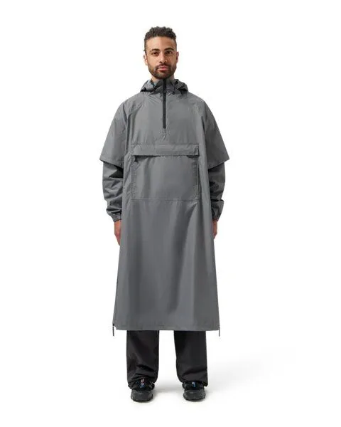 Maium Maium Vegan Regenmantel - Unisex Poncho - aus recycelten Materialien, Grau (rock grey), – Produktbild 3 von 4
