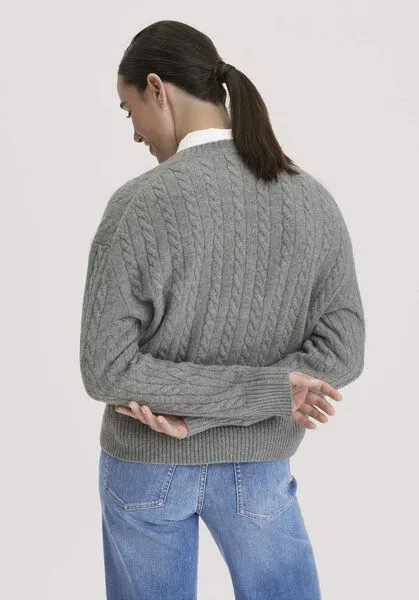 hessnatur hessnatur Pullover Oversize aus Bio-Schurwolle mit Cashmere, Grau, – Produktbild 2 von 4