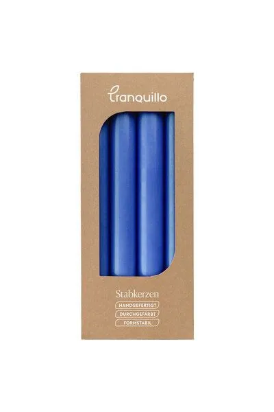 Tranquillo Handgearbeitete Stabkerzen GLUMI blue 4er-Set, 20 cm - blau – Produktbild 4 von 4