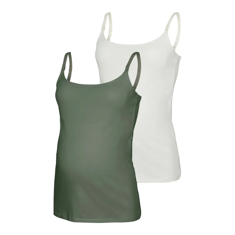 Mamalicious Mamalicious® 2er-Pack Umstands- und Still-Tops, Weiss | gruen, – Produktbild 1 von 1