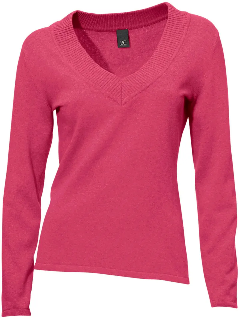 heine V-Ausschnitt-Pullover pink, Pink, – Produktbild 2 von 2