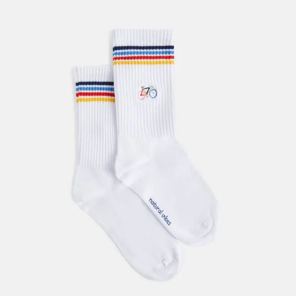 Natural Vibes Natural Vibes Colorful Bicycle Socken | Bio GOTS | Fahrradsocken bunt | Bunte Tennissocken | Herren Damen Socken | – Produktbild 2 von 3