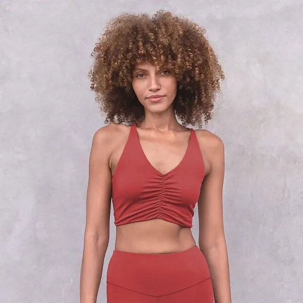 Jaya Jaya CAROLINA - Damen - Bra für Yoga aus Biobaumwolle, Henna/rot, – Produktbild 3 von 3