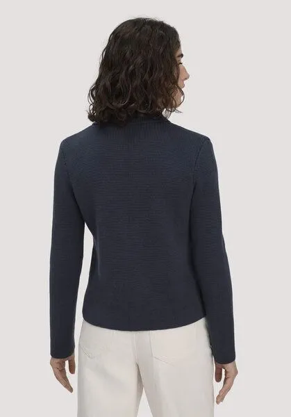 hessnatur hessnatur Strick Blazer Regular aus Bio-Baumwolle mit Bio-Merinowolle, Marine, – Produktbild 3 von 5