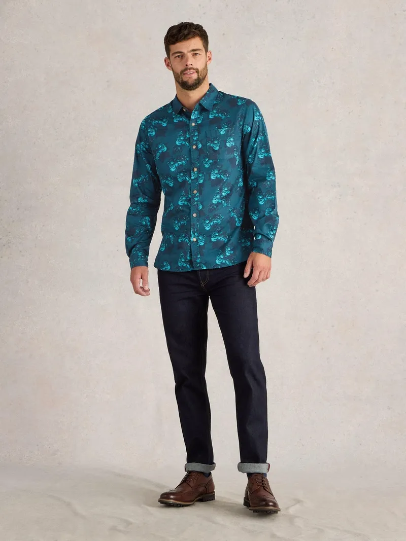 White Stuff Floral bedrucktes Hemd - M, Blau print, – Produktbild 2 von 4