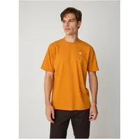 KnowledgeCotton Apparel KnowledgeCotton Apparel T-Shirt LOKE Badge aus Bio-Baumwolle - ROC/GOTS/Vegan, Orange (golden oak), – Produktbild 1 von 1