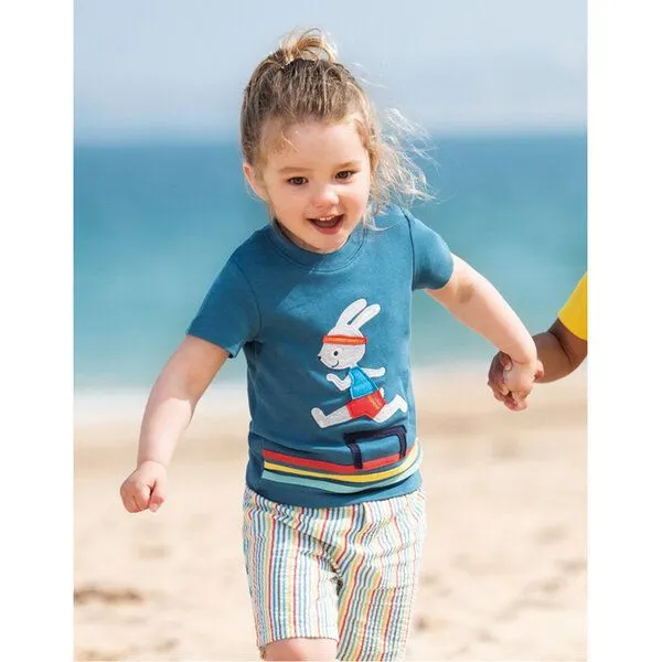 Frugi Frugi T-Shirt Little Bunny blau – Produktbild 2 von 3