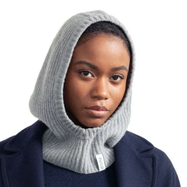 Rifò - Circular Fashion Made in Italy Rifò - Circular Fashion Made in Italy Kapuzenschal/ Balaclava aus Recycelter Kaschmirwolle, Grau, – Produktbild 1 von 4