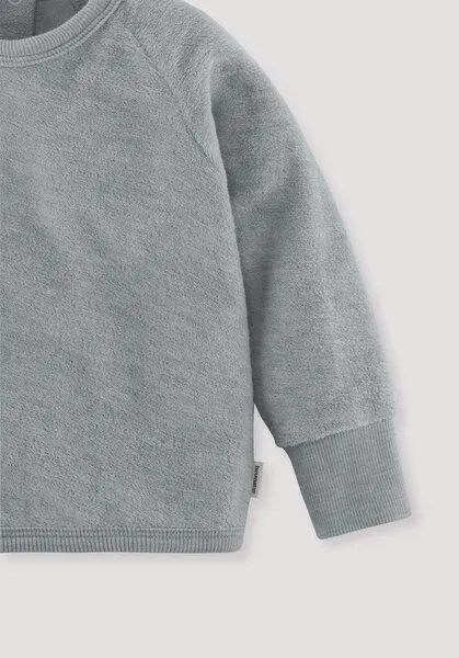 hessnatur hessnatur Wollfrottee Sweatshirt Raglan aus reiner Bio-Merinowolle, Nebelblau, – Produktbild 4 von 4