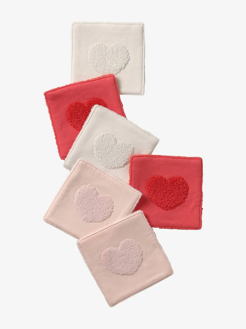 Vertbaudet 6er-Pack Waschlappen mit Aufbewahrungsbeutel, Wollweiß, – Produktbild 2 von 4