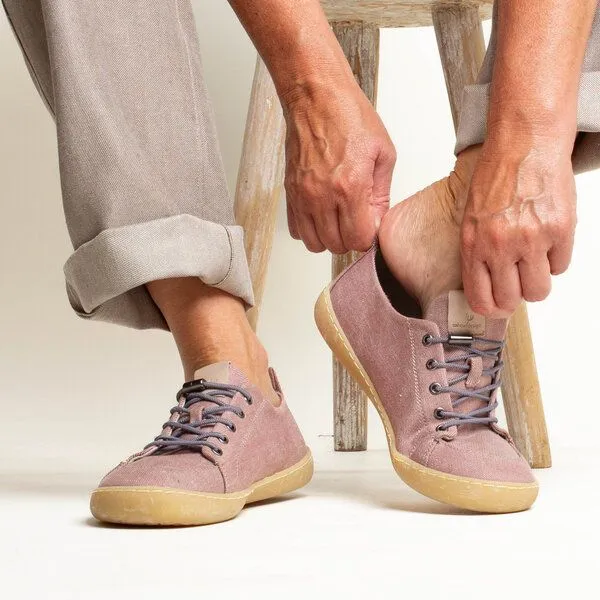 nahtur-design nahtur-design Barfußschuhe aus Bioleinen mit Kautschuksohle unisex, Rosa, – Produktbild 1 von 8