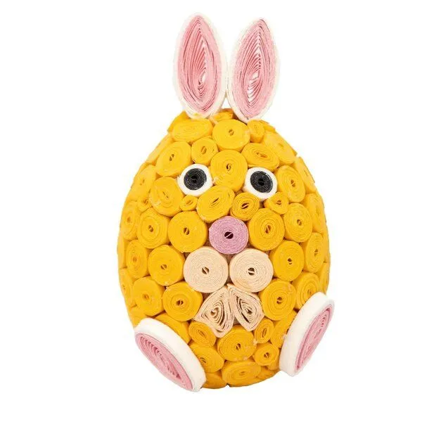 El Puente El Puente Deko-Figur "Osterhase" | Fair Trade & Handmade aus Vietnam, Gelb, – Produktbild 1 von 2