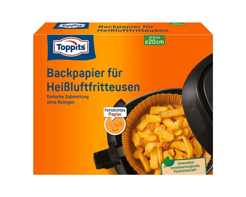 Toppits Toppits Backpapier für Air Fryer, rund, 20 Stk. – Produktbild 4 von 8