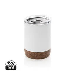 XD Collection XD COLLECTION Kleine Vakuum-Kaffeetasse aus RCS rSteel & Kork, weiß – Produktbild 1 von 1