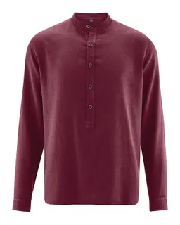 HempAge Hempage Herren vegan Hemd Mit Stehkragen Rioja Rot – Produktbild 1 von 1