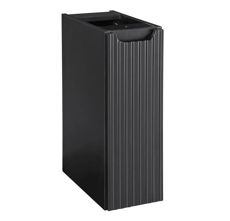 Lomadox Unterschrank NEWPORT-56-BLACK 20cm, Badmöbel Unterschrank schwarz gerillte grifflos, Schwarz, – Produktbild 2 von 5