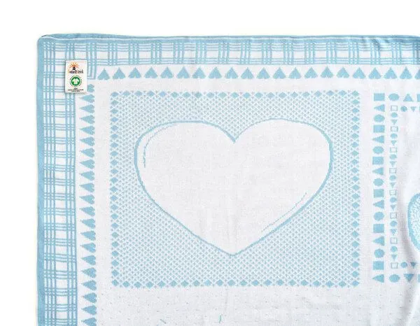 Sonnenstrick Sonnenstrick Baby-Baumwolldecke mit Kindermotiv, Blau-weiß, – Produktbild 5 von 5
