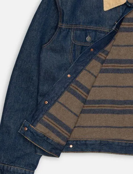 Nudie Jeans Nudie Jeans Jeansjacke mit Futter- Johnny Thunder- aus Biobaumwolle, Dark blue (dunkelblau), – Produktbild 3 von 4