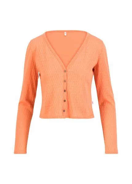 blutsgeschwister Blutsgeschwister Lochstrick Cardigan aus Biobaumwolle - Filigree Cardymagic, Cat's paw red (rot), – Produktbild 3 von 3