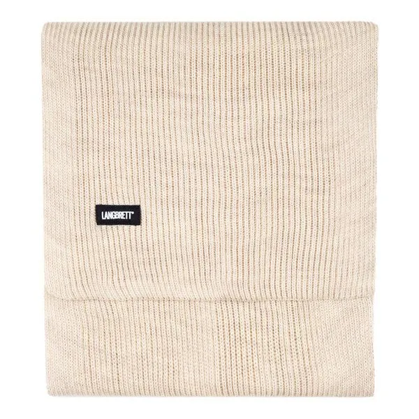 LANGBRETT LANGBRETT schal rippstrick schurwolle, Sand-meliert (braun), – Produktbild 2 von 4